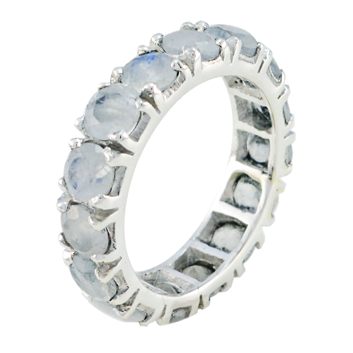 Rose Quartz multiple Japanese Silver Pink Gems Dainty Eternity Band Jewellery