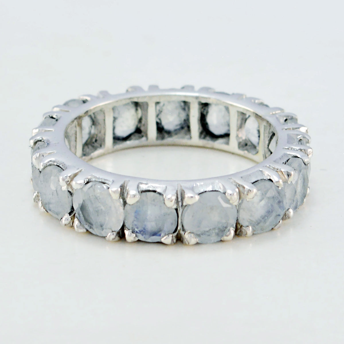 Rose Quartz multiple Japanese Silver Pink Gems Dainty Eternity Band Jewellery