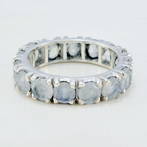 Rose Quartz multiple Japanese Silver Pink Gems Dainty Eternity Band Jewellery