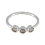 Rose Quartz Trilogy Turkish 925 Silver Pink Gems Elegant  Modern Ring Jewelry