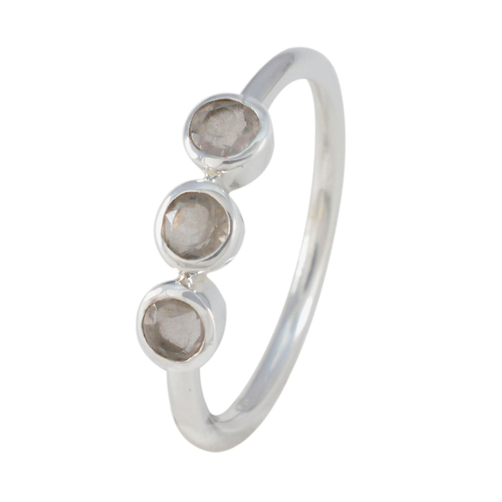 Rose Quartz Trilogy Turkish 925 Silver Pink Gems Elegant  Modern Ring Jewelry