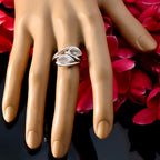 Rose Quartz Toi et Moi Indian Silver Pink Gemstone Slim Trendy Ring Jewellery