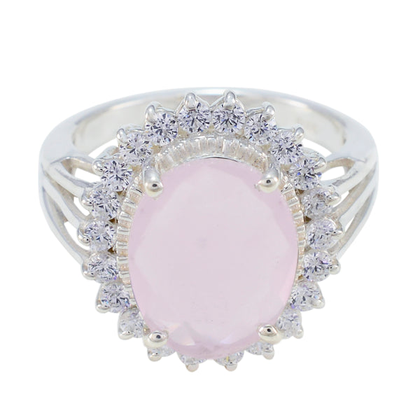 Rose Quartz Halo Moroccan 925 Silver Pink Gems Classic Signet Ring Jewellery