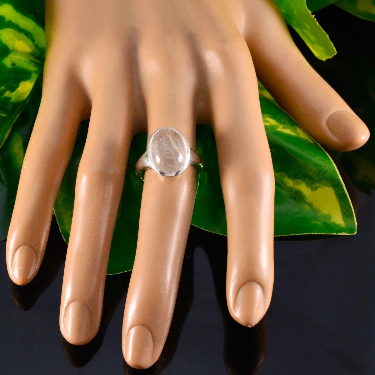 Rutile Quartz Solitaire Indian Sterling Silver Yellow Gemstones Minimal Artisan Ring Jewelry