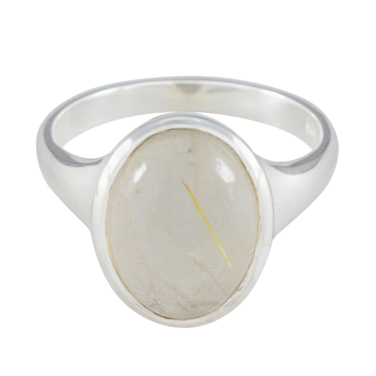 Rutile Quartz Solitaire Indian Sterling Silver Yellow Gemstones Minimal Artisan Ring Jewelry