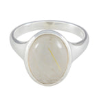 Rutile Quartz Solitaire Indian Sterling Silver Yellow Gemstones Minimal Artisan Ring Jewelry