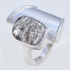 Rutile Quartz Solitaire French 925 Sterling Silver Black Gems Essential  Contemporary Ring Jewelry