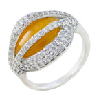 Rutilquarz Halo Marokkanischer 925 Sterling Silber Gelber Edelstein Auffälliger moderner Ring Schmuck