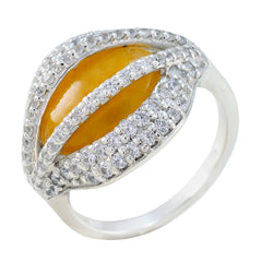 Rutile Quartz Halo Moroccan 925 Sterling Silver Yellow Gemstone Eye catching Modern Ring Jewelry