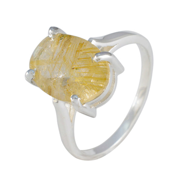 Rutile Quartz Solitaire Moroccan 925 Silver Yellow Gems Featherlight Heritage Ring Jewellery