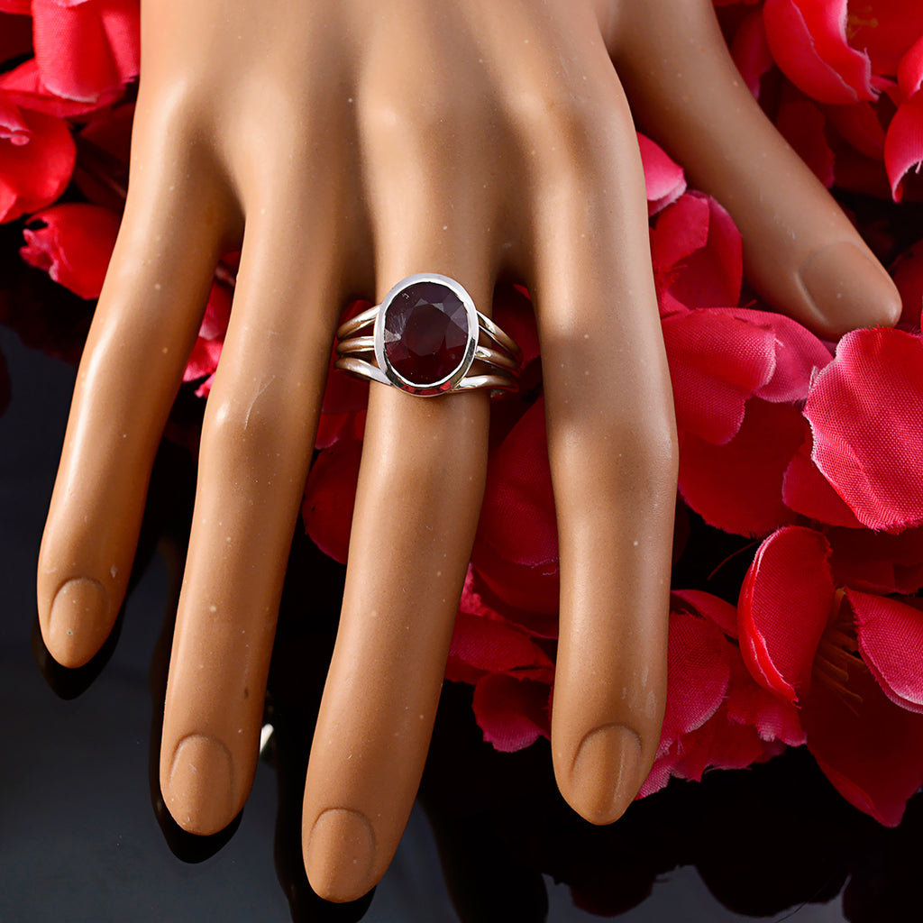Ruby Cz Solitaire Russian 925 Silver Red Gems Essential  Cultural Ring Jewelry