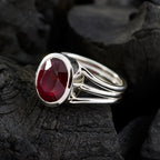 Ruby Cz Solitaire Russian 925 Silver Red Gems Essential  Cultural Ring Jewelry