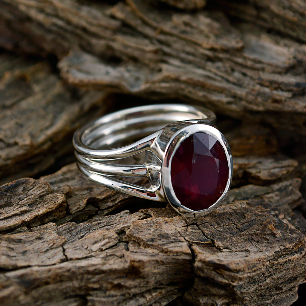 Ruby Cz Solitaire Russian 925 Silver Red Gems Essential  Cultural Ring Jewelry