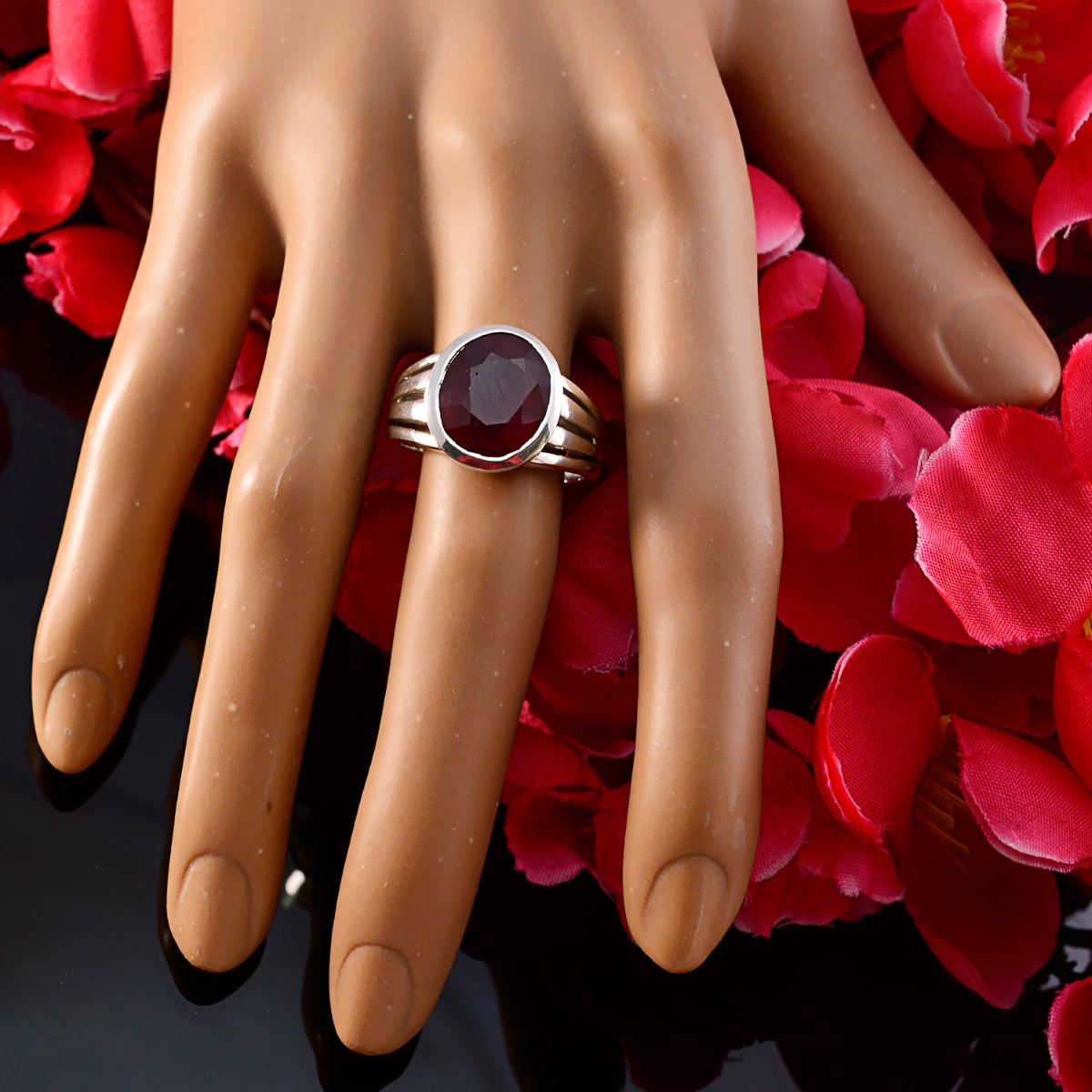 Ruby Cz Solitaire Moroccan 925 Silver Red Gemstone Essential  Cultural Ring Jewelry