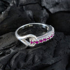 Ruby CZ multiple Turkish Sterling Silver Red Gems Delicate Contemporary Ring Jewelry