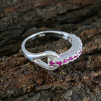 Ruby CZ multiple Turkish Sterling Silver Red Gems Delicate Contemporary Ring Jewelry