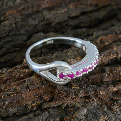 Ruby CZ multiple Turkish Sterling Silver Red Gems Delicate Contemporary Ring Jewelry