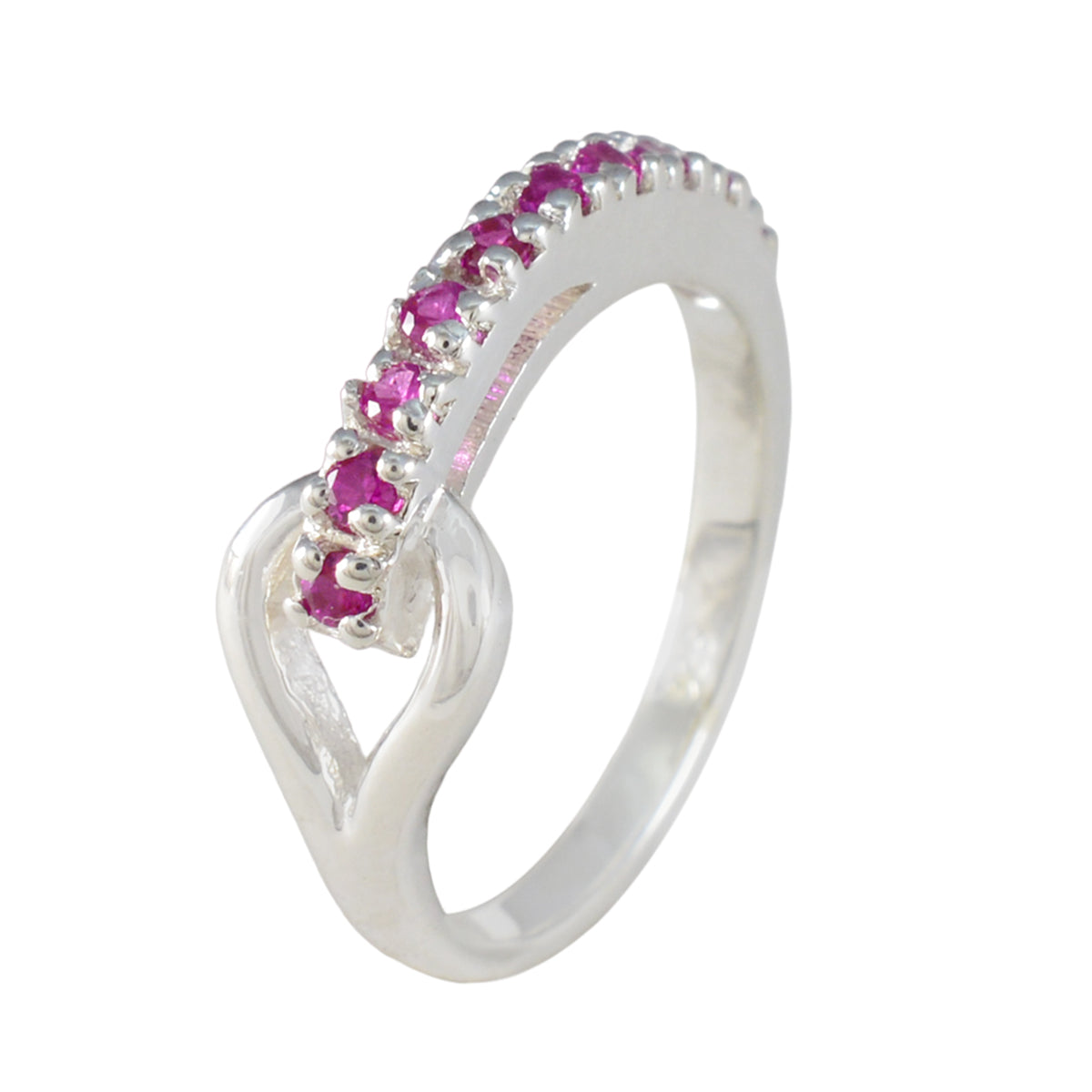 Robijn CZ meerdere Turkse sterling zilveren rode edelstenen delicate moderne ring sieraden Secundaire afbeelding