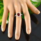 Ruby CZ Halo Japanese 92.5 Silver Red Gemstone Whisper thin Luxurious Ring Jewellery