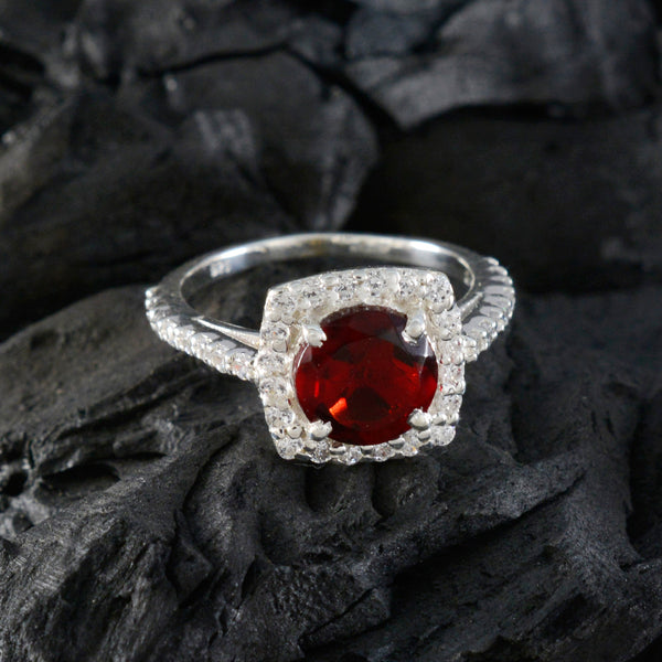 Ruby CZ Halo Japanese 92.5 Silver Red Gemstone Whisper thin Luxurious Ring Jewellery