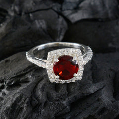 Ruby CZ Halo Japanese 92.5 Silver Red Gemstone Whisper thin Luxurious Ring Jewellery