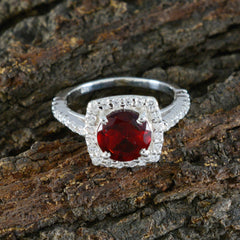 Ruby CZ Halo Japanese 92.5 Silver Red Gemstone Whisper thin Luxurious Ring Jewellery