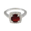 Ruby CZ Halo Japanese 92.5 Silver Red Gemstone Whisper thin Luxurious Ring Jewellery