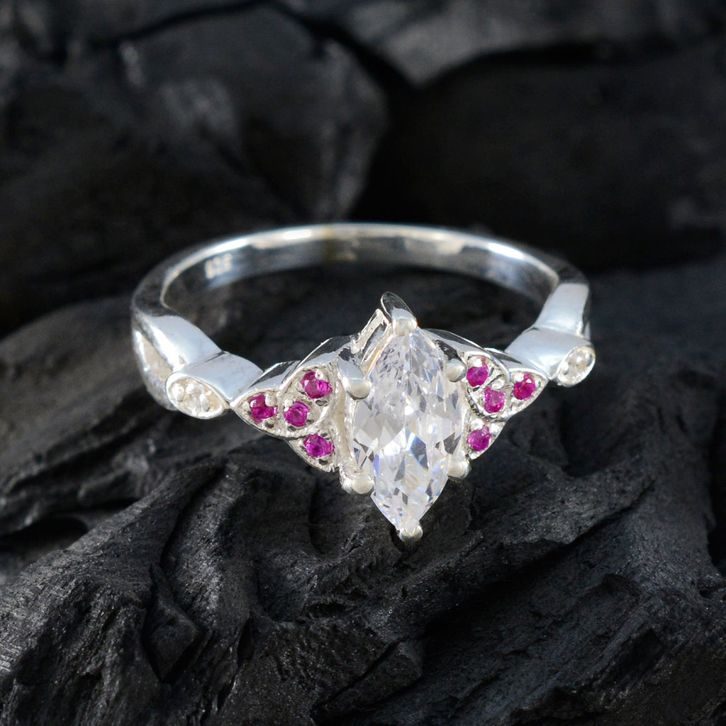 Ruby CZ Halo Moroccan 925 Sterling Silver Red Gemstone Featherlight Luxurious Ring Jewellery