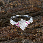 Ruby CZ Halo Moroccan 925 Sterling Silver Red Gemstone Featherlight Luxurious Ring Jewellery