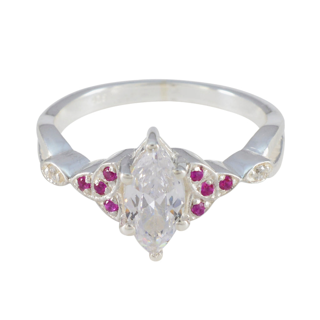 Ruby CZ Halo Moroccan 925 Sterling Silver Red Gemstone Featherlight Luxurious Ring Jewellery