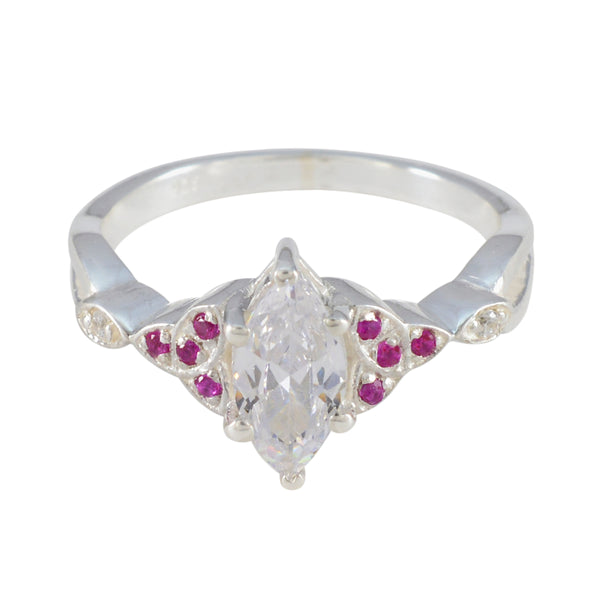 Ruby CZ Halo Moroccan 925 Sterling Silver Red Gemstone Featherlight Luxurious Ring Jewellery