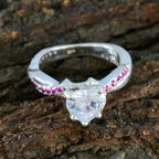 Ruby CZ Halo French 92.5 Silver Red Gemstone Featherlight Glamorous Ring Jewelry