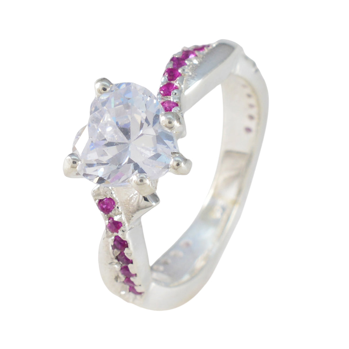 Ruby CZ Halo French 92.5 Silver Red Gemstone Featherlight Glamorous Ring Jewelry Второстепенное изображение товара