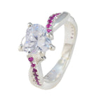 Ruby CZ Halo French 92.5 Silver Red Gemstone Featherlight Glamorous Ring Jewelry