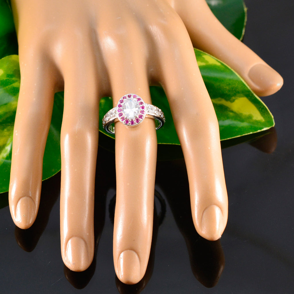Ruby CZ Halo African 925 Sterling Silver Red Gems Classic Sophisticated Ring Jewellery