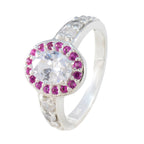 Ruby CZ Halo African 925 Sterling Silver Red Gems Classic Sophisticated Ring Jewellery