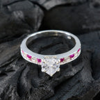 Ruby CZ multiple Japanese 925 Silver Red Gems Dainty Luxurious Ring Jewelry