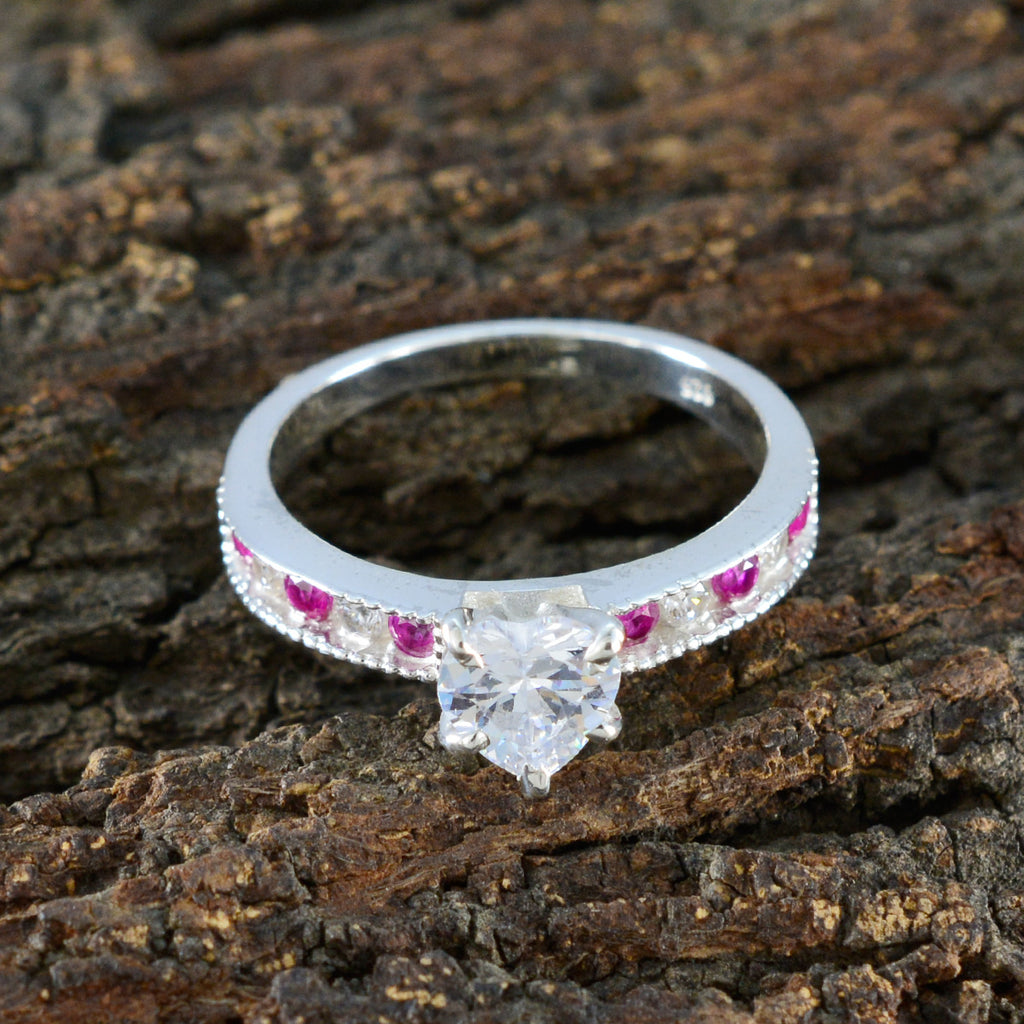 Ruby CZ multiple Japanese 925 Silver Red Gems Dainty Luxurious Ring Jewelry