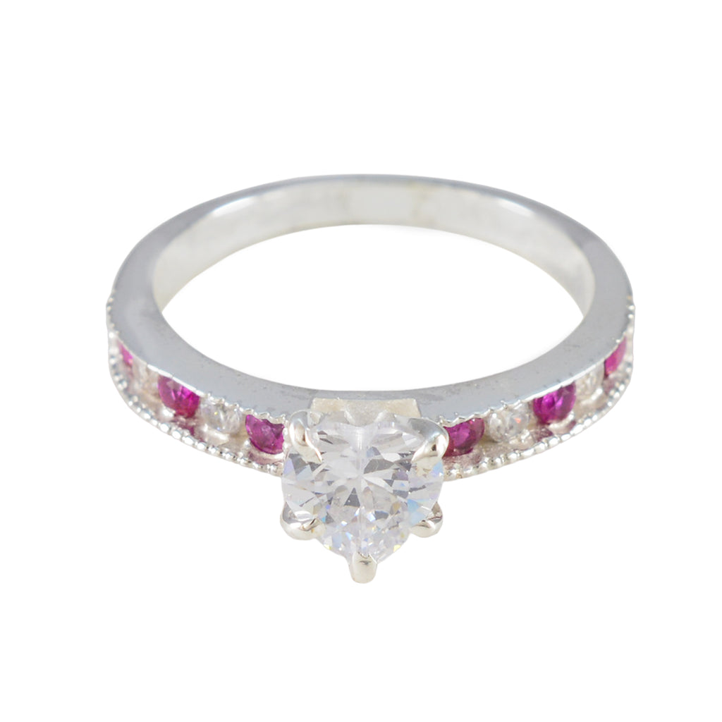 Ruby CZ multiple Japanese 925 Silver Red Gems Dainty Luxurious Ring Jewelry