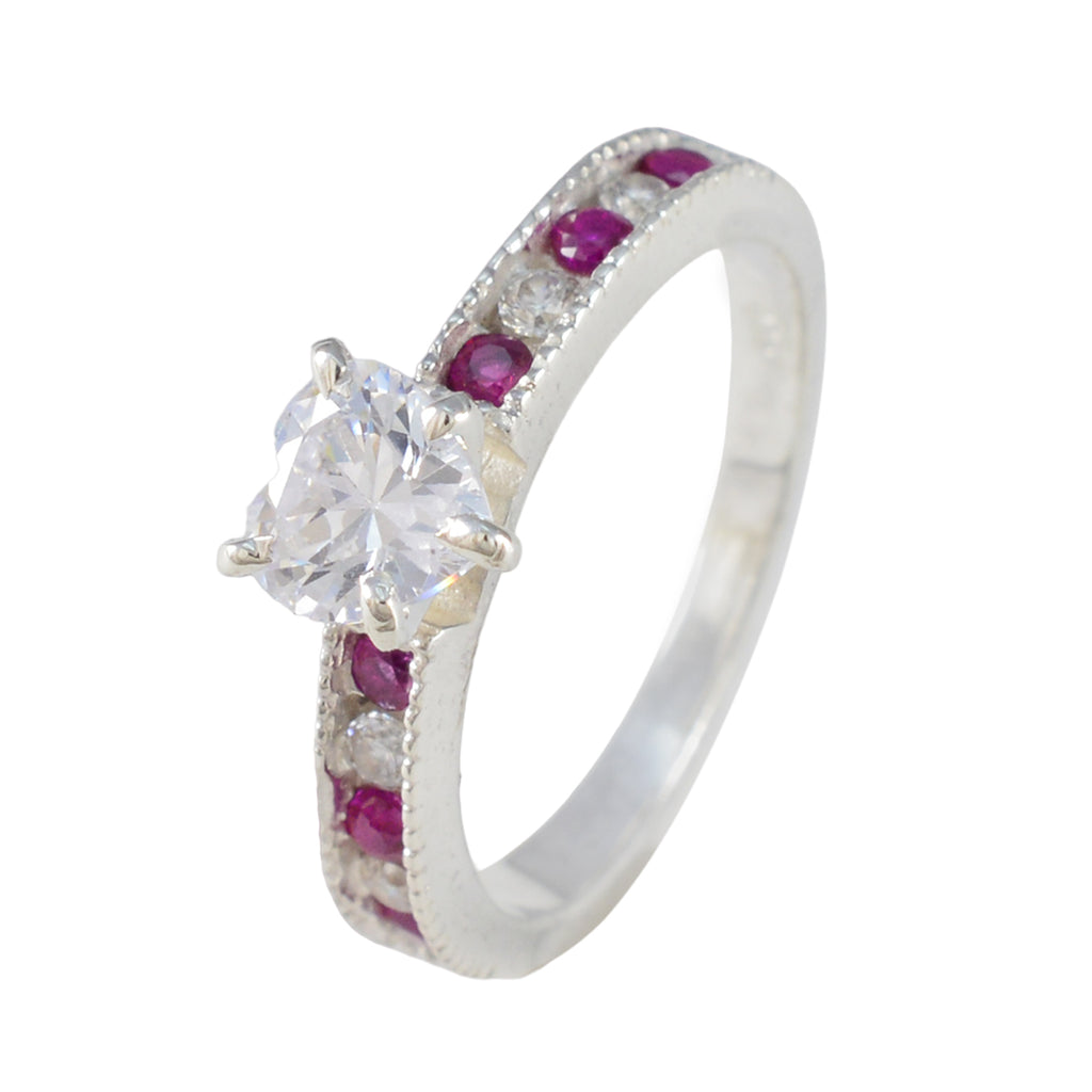 Ruby CZ multiple Japanese 925 Silver Red Gems Dainty Luxurious Ring Jewelry