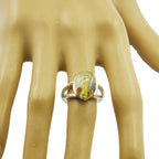 Rutile Quartz Solitaire German 925 Sterling Silver Yellow Gemstones Mid weight Fairytale Ring Jewellery