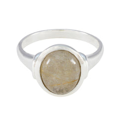 Rutile Quartz Solitaire French 925 Sterling Silver Yellow Gemstone Minimal Trendy Ring Jewellery