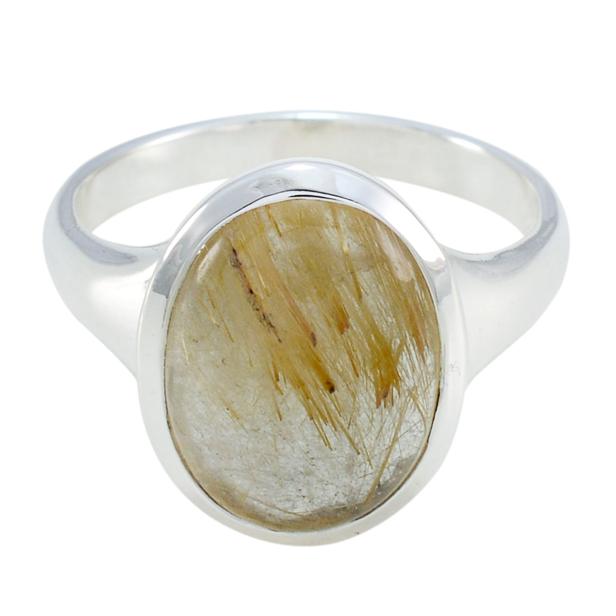 Rutile Quartz Solitaire Indian 925 Sterling Silver Yellow Gems Slim Ethnic Ring Jewellery