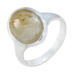 Rutile Quartz Solitaire Indian 925 Sterling Silver Yellow Gems Slim Ethnic Ring Jewellery