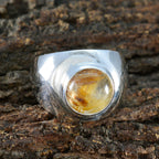 Rutile Quartz Solitaire Indian 92.5 Silver Yellow Gemstones Eye catching Sophisticated Ring Jewellery