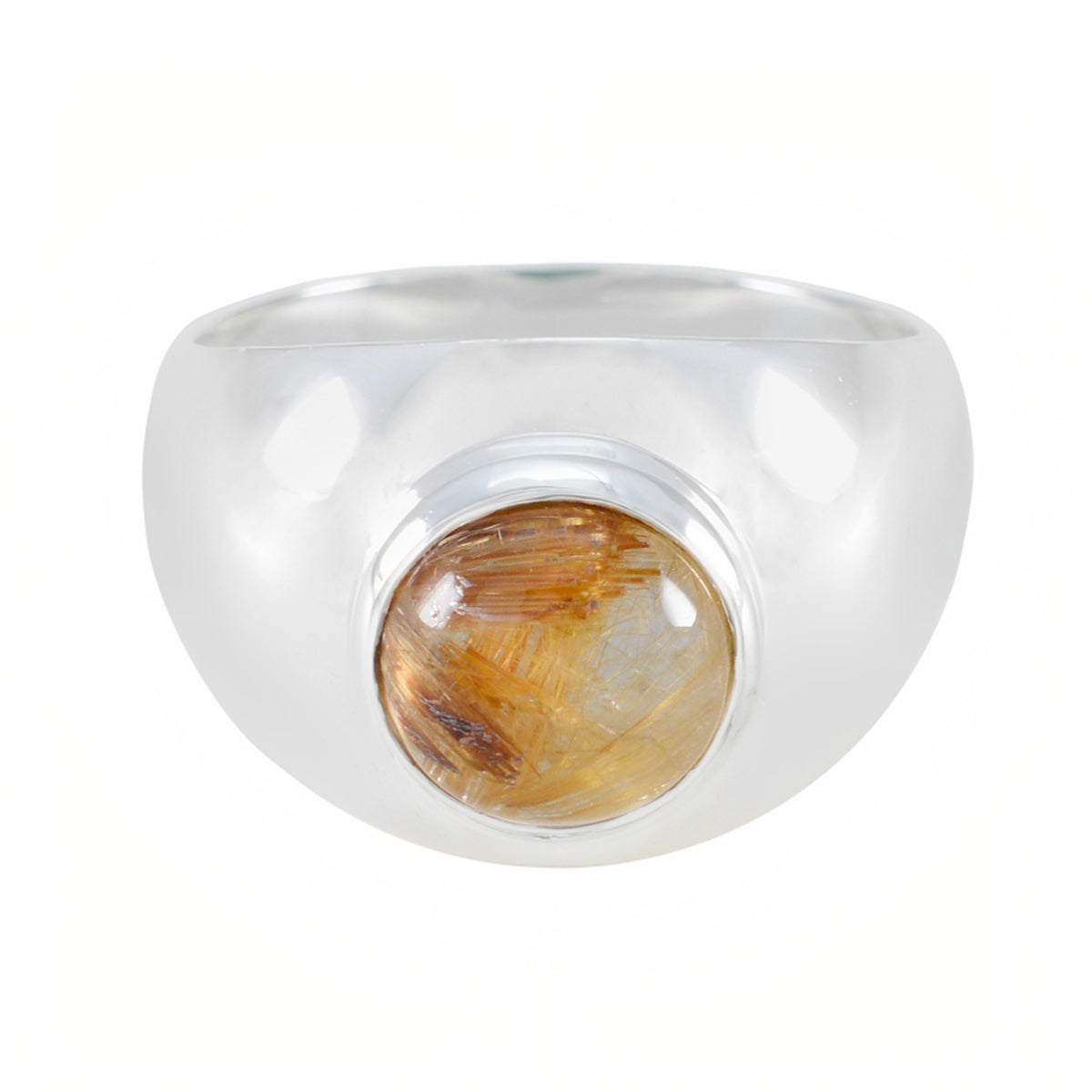 Rutile Quartz Solitaire Indian 92.5 Silver Yellow Gemstones Eye catching Sophisticated Ring Jewellery