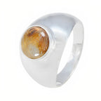 Rutile Quartz Solitaire Indian 92.5 Silver Yellow Gemstones Eye catching Sophisticated Ring Jewellery