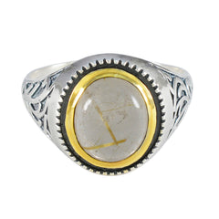 Rutile Quartz Solitaire Australian 92.5 Silver Yellow Gemstones Eye catching Filigree Ring Jewelry