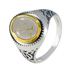 Rutile Quartz Solitaire Australian 92.5 Silver Yellow Gemstones Eye catching Filigree Ring Jewelry
