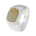 Rutile Quartz Solitaire Indian 92.5 Silver Yellow Gemstones Essential  Trendy Ring Jewellery